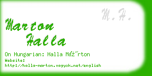 marton halla business card